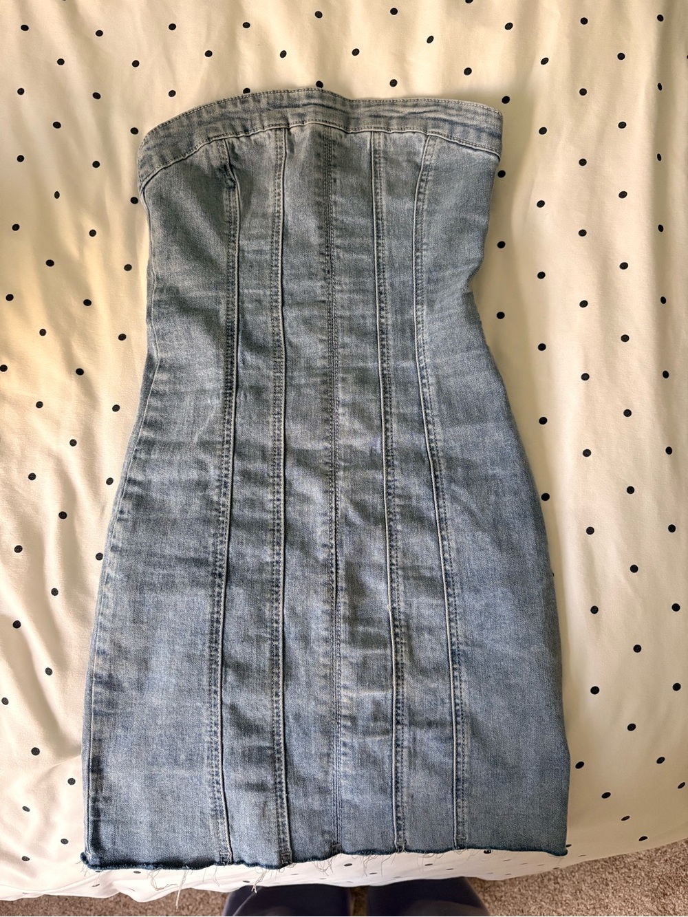 Princess Polly Strapless Light Blue Denim Tube Dress